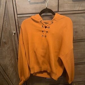 Philosophy Orange Lace-Up Sweater NWT